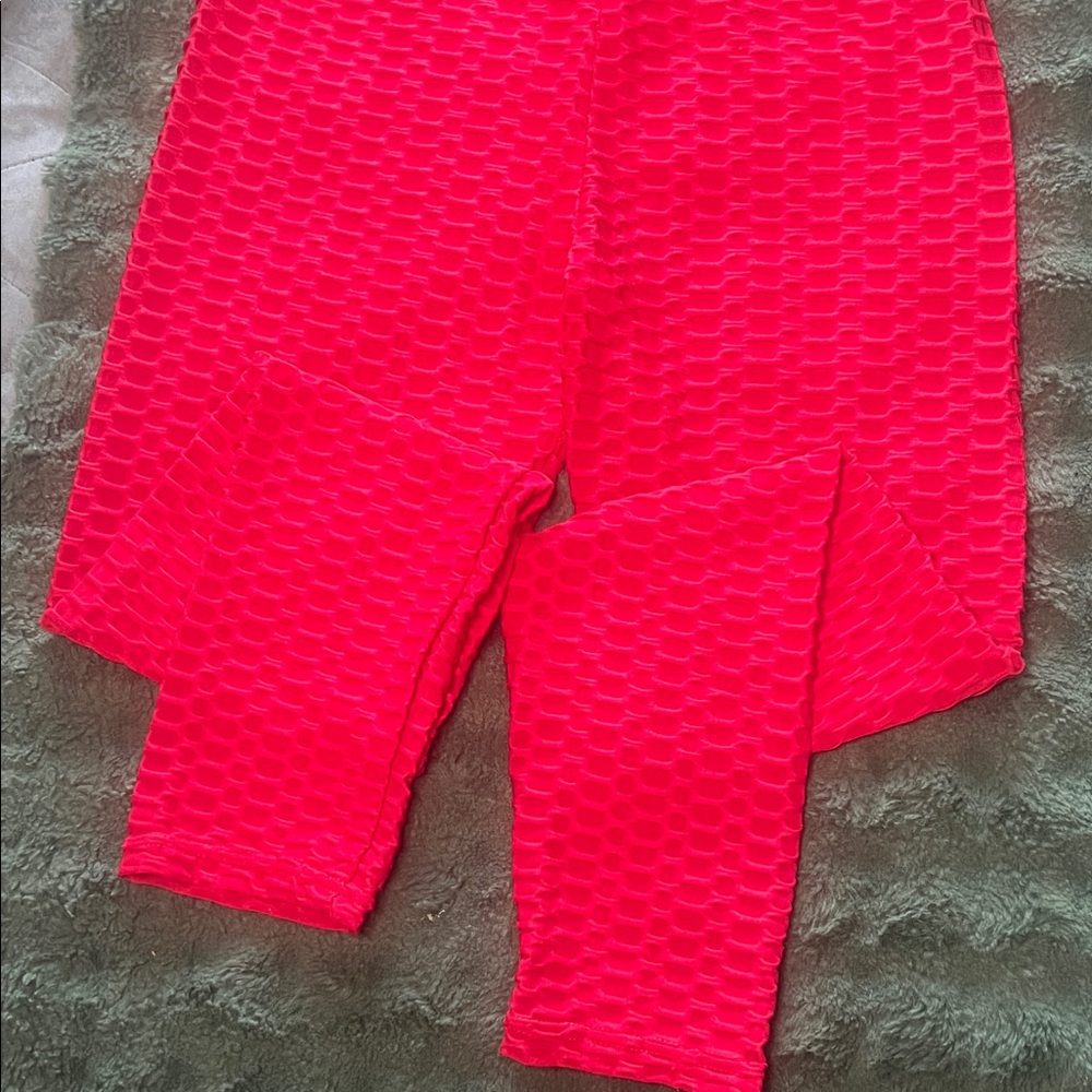 Private Label Red Textured Pants - Picture 2 of 3
